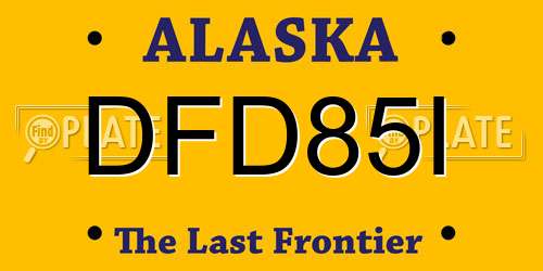 DFD85I Alaska License Plate