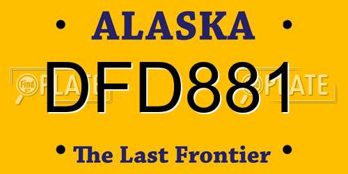 DFD881 Alaska License Plate