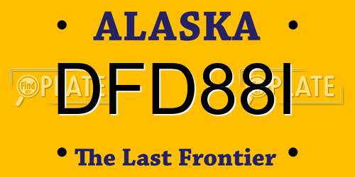DFD88I Alaska License Plate