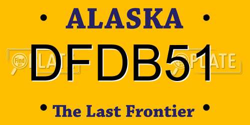 DFDB51 Alaska License Plate