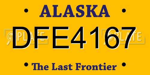 DFE4167 Alaska License Plate