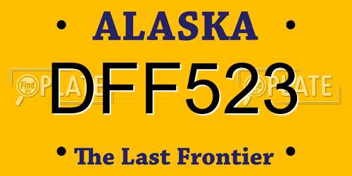 DFF523 Alaska License Plate