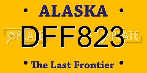 DFF823 Alaska License Plate
