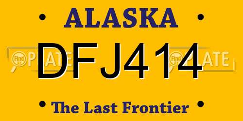DFJ414 Alaska License Plate