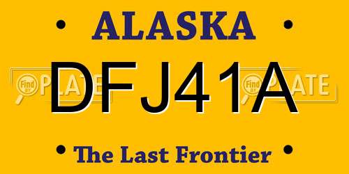 DFJ41A Alaska License Plate