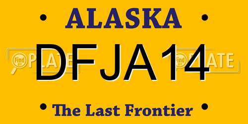 DFJA14 Alaska License Plate