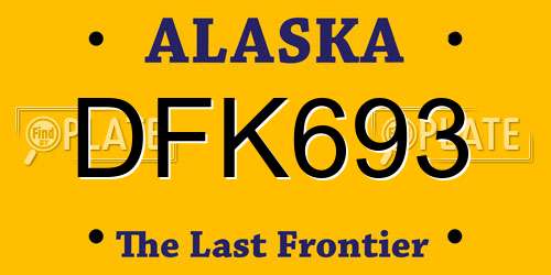 DFK693 Alaska License Plate