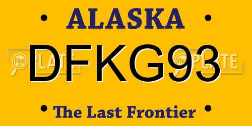DFKG93 Alaska License Plate