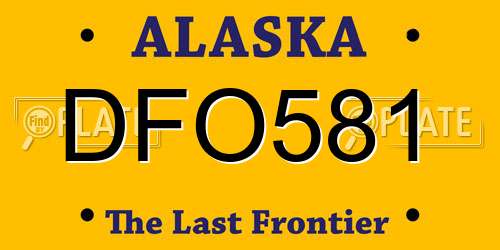 DFO581 Alaska License Plate