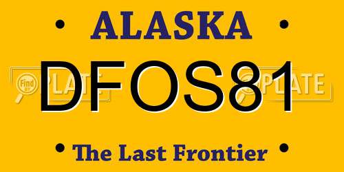 DFOS81 Alaska License Plate