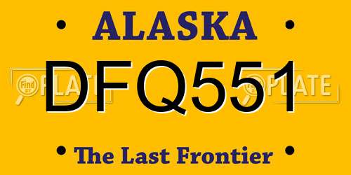 DFQ551 Alaska License Plate