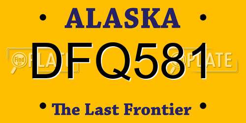 DFQ581 Alaska License Plate