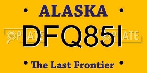 DFQ85I Alaska License Plate