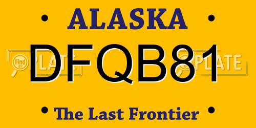 DFQB81 Alaska License Plate