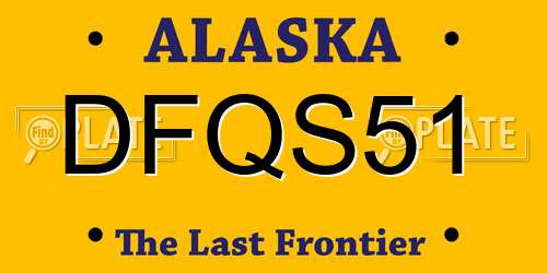 DFQS51 Alaska License Plate