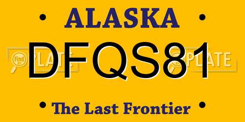 DFQS81 Alaska License Plate