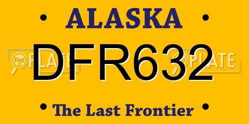 DFR632 Alaska License Plate