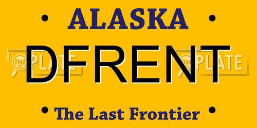 DFRENT Alaska License Plate
