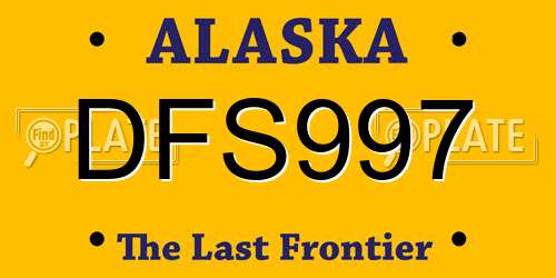 DFS997 Alaska License Plate