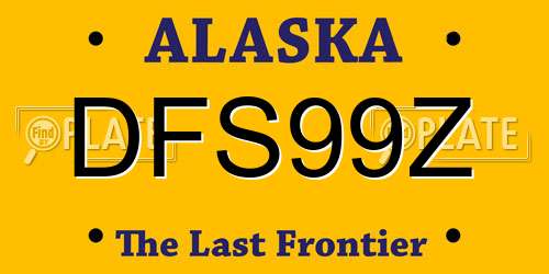 DFS99Z Alaska License Plate