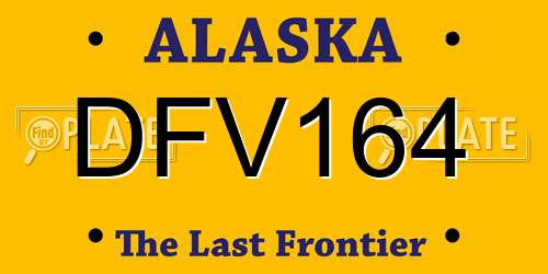 DFV164 Alaska License Plate