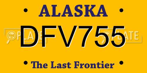 DFV755 Alaska License Plate