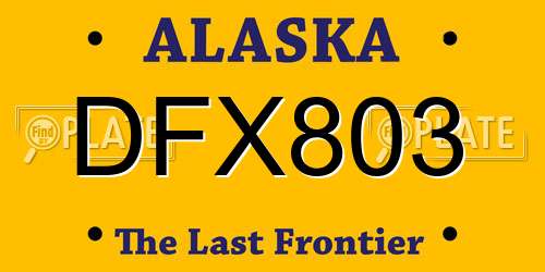 DFX803 Alaska License Plate