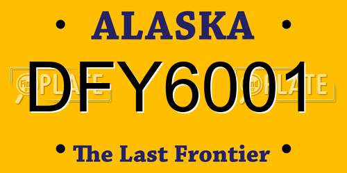 DFY6001 Alaska License Plate