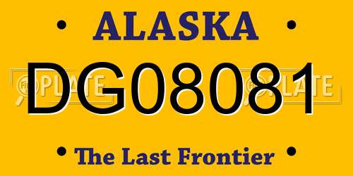 DG08081 Alaska License Plate