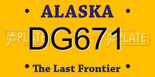 DG671 Alaska License Plate