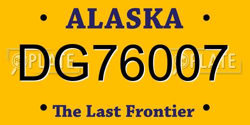 DG76007 Alaska License Plate