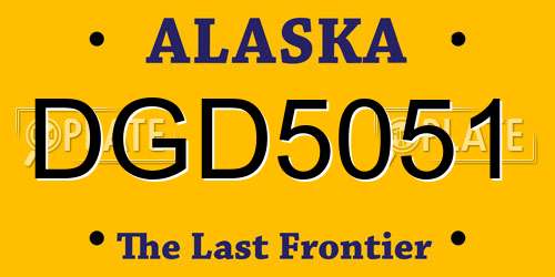 DGD5051 Alaska License Plate