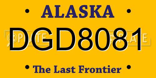 DGD8081 Alaska License Plate