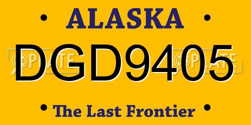 DGD9405 Alaska License Plate