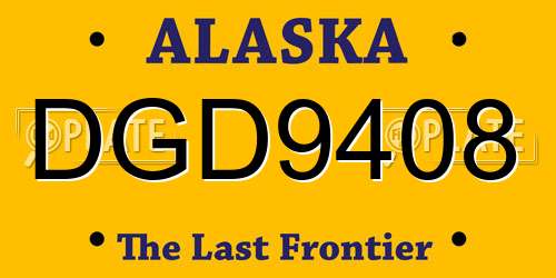 DGD9408 Alaska License Plate