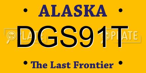 DGS91T Alaska License Plate