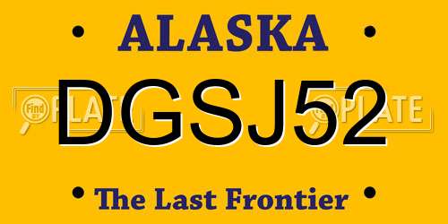 DGSJ52 Alaska License Plate