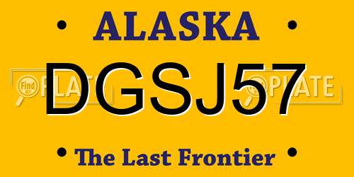 DGSJ57 Alaska License Plate