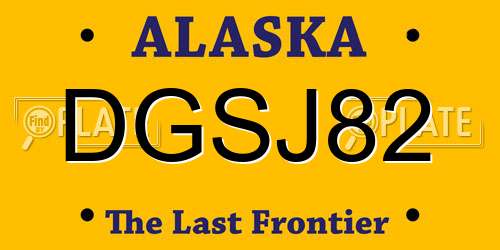 DGSJ82 Alaska License Plate