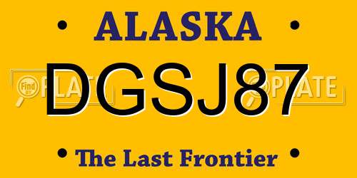 DGSJ87 Alaska License Plate
