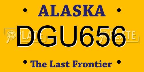 DGU656 Alaska License Plate