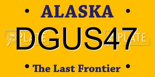 DGUS47 Alaska License Plate