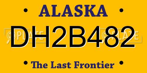 DH2B482 Alaska License Plate