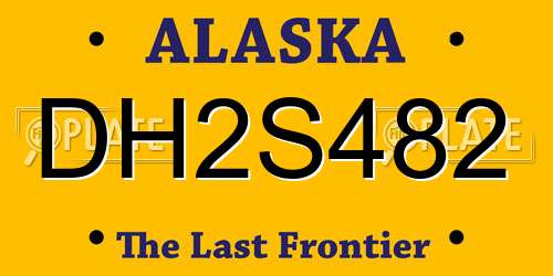 DH2S482 Alaska License Plate