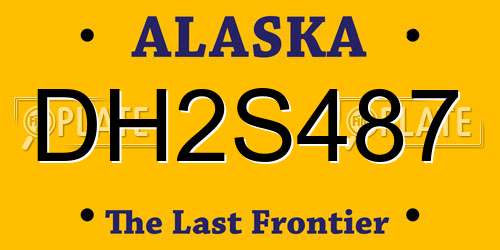DH2S487 Alaska License Plate