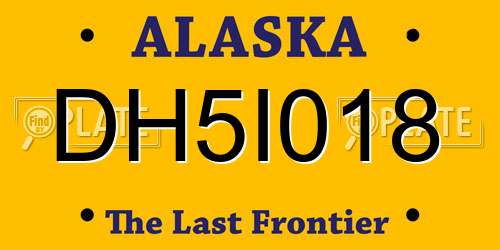 DH5I018 Alaska License Plate