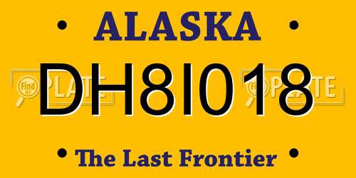 DH8I018 Alaska License Plate