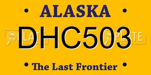 DHC503 Alaska License Plate