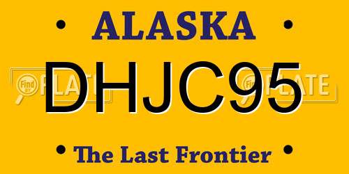DHJC95 Alaska License Plate