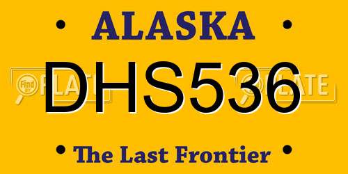 DHS536 Alaska License Plate